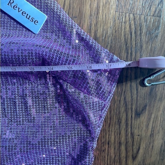 Reverse Pink Sequence Cocktail Dress size L NWT - Picture 3 of 4